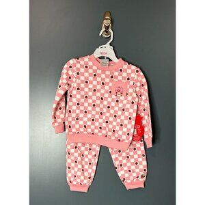 NWT Strawberry Shortcake Toddler 2-Piece Set 24M Pink Checkered With Strawberry